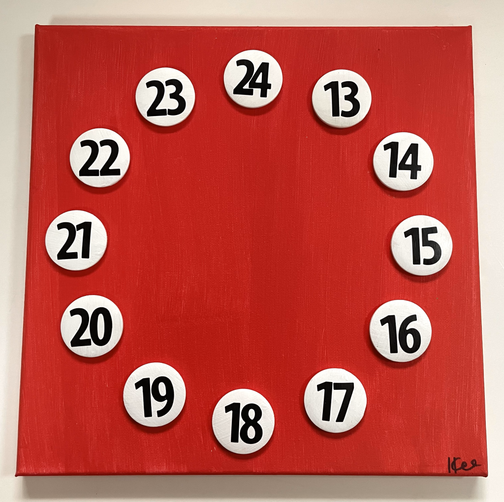 Red painting with matte background